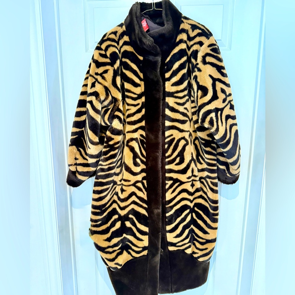 Animal Print Faux Fur Coat